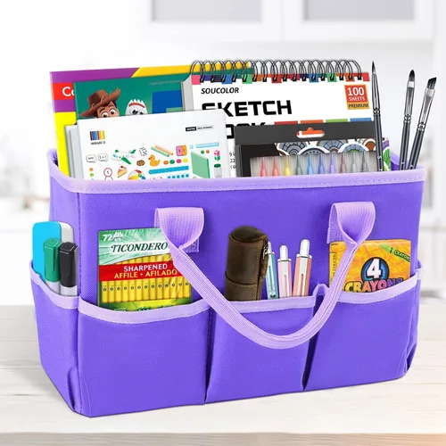 Miniatura 11 de Bolsa de escritorio y organizador, bolsa de ayuda para profesores para arte, libros, papelería, organización de escritorio de oficina