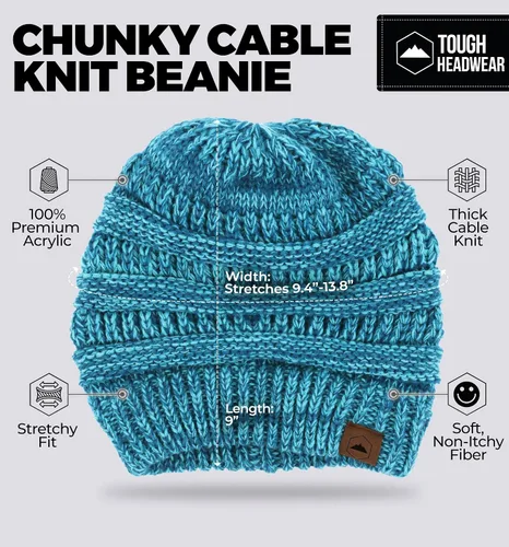 Miniatura 21 de Gorro de punto para mujer, cálido y suave, elástico, para clima frío de Tough Headwear