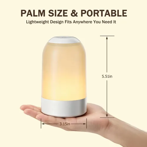 Miniatura 9 de Luz nocturna táctil de mesita de noche, luz nocturna de guardería para bebés para niños y adultos, luz de huevo con temporizador, lámpara de mesa