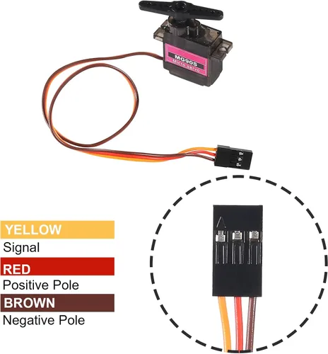 Miniatura 2 de 2 piezas MG90S 0.32 oz servo motor micro servo metal engranado kit mini servos para RC robot helicóptero avión controles coche barco con cable