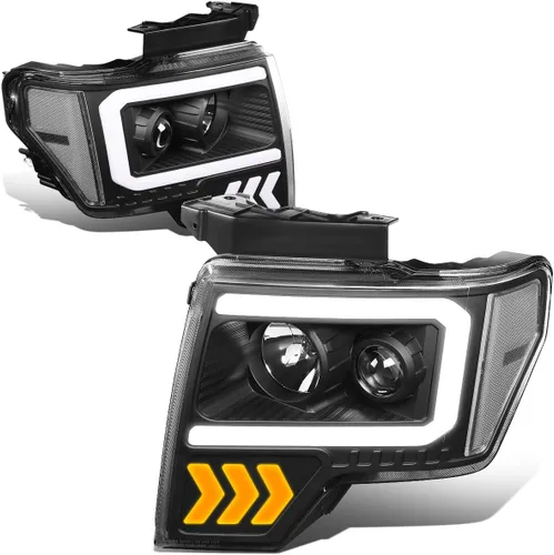 Miniatura 11 de DNA Motoring HL-OH-F1509-BK-CL1 - Faros delanteros con carcasa negra y lente transparente compatibles con Ford F150 09-14