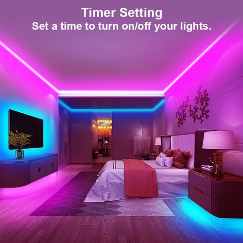 Miniatura 4 de maylit Kit de 6 piezas de iluminación RGB para debajo del gabinete, tira de luces LED con aplicación y control remoto, sincronización de música