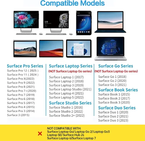 Miniatura 2 de Lápiz capacitivo para Microsoft Surface, JvKzaen Lápiz delgado para Surface con 4096 niveles de presión, batería de larga duración de 66H, carga