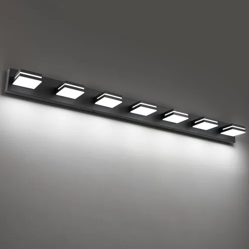 Miniatura 45 de SineRise - Lámpara LED para tocador de baño - Moderna lámpara de acrílico con acabado cromado para iluminación de pared sobre el espejo - 2 luces