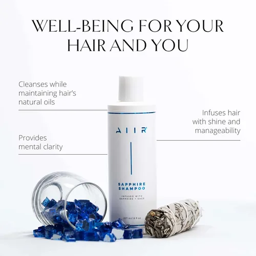 Miniatura 3 de AIIR Sapphire Shampoo - Fórmula natural para crecimiento y brillo del cabello, infusión de cristal, vegano, sin sulfatos, cuidado profesional