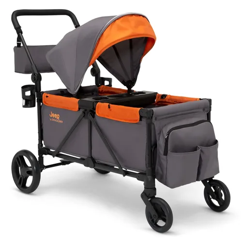 Miniatura 10 de Cochecito estilo carrito todoterreno Jeep Sport de Delta Children - Incluye toldo, organizador para padres, manillar ajustable, bandeja