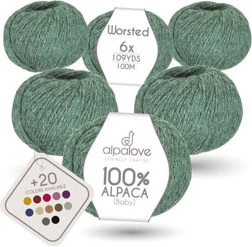 Miniatura 38 de Set de Lana Abultada (6 x 50 g) Súper Suave de Alpaca Bebé para Tejer Antracita 300 Metros