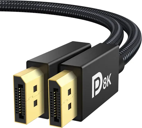 IVANKY Cable DisplayPort 8K 1.4, cable DP certificado VESA de 6.6 pies (8K @60Hz, 4K @240Hz, 2K @240Hz) HBR3 compatible con 32.4 Gbps, HDR, HDCP