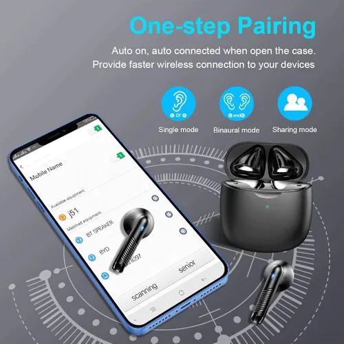 Miniatura 4 de Auriculares inalámbricos, auriculares Bluetooth 5.4 con graves estéreo, auriculares Bluetooth en el oído con cancelación de ruido y micrófono