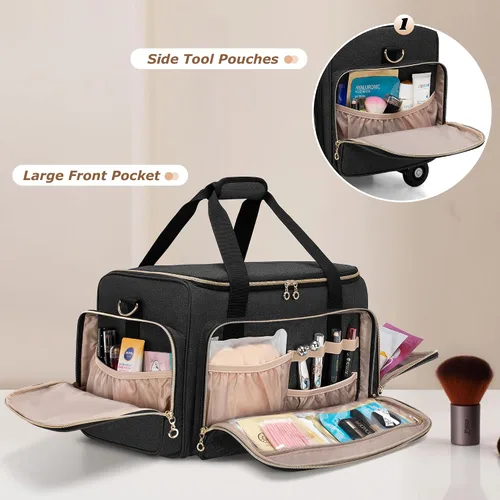 Miniatura 4 de LUXJA Almacenamiento Cosmético Rodante, Negro