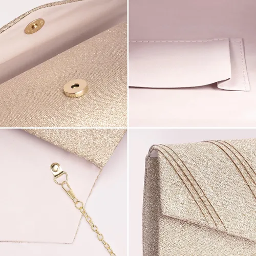 Miniatura 6 de Larcenciel Bolsos de noche para mujer, bolsos de mano con sobre con purpurina, bolso formal para mujer, para citas, salidas nocturnas, fiestas, 8.7