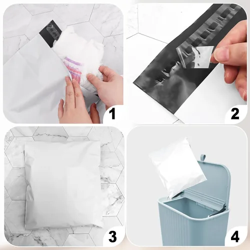 Miniatura 7 de Bolsas de eliminación de pañales para adultos, 9.84 x 13.78 pulgadas, bolsas desechables opacas para ropa interior de incontinencia y pañales