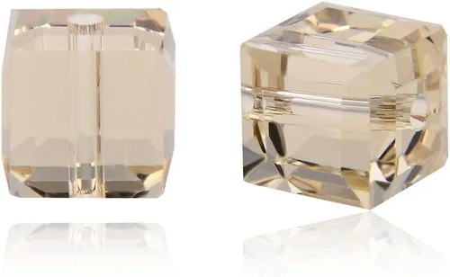 Miniatura 34 de 50 piezas Adabele cuentas austriacas de 6 mm de cristal facetado en cubo amatista sueltas, compatibles con cristales Swarovski Preciosa 5601 SSC611
