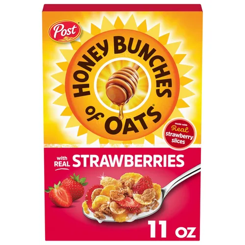 Miniatura 13 de Post Honey Bunches of Oats Cereal de desayuno de vainilla, cereal de vainilla con racimos de avena y granola, caja de 18 onzas (paquete de 2)