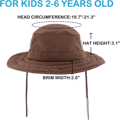Miniatura 128 de Connectyle Sombrero de sol para niños y niñas, sombrero de pescador de ala ancha UPF 50+, sombrero de protección solar, sombrero transpirable