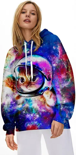Miniatura 4 de RAISEVERN Sudadera con capucha para hombre y mujer, con estampado 3D, forro polar, manga larga, sudadera con capucha