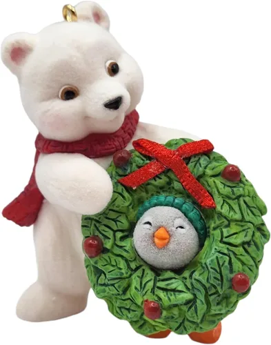 Hallmark Adorno navideño de recuerdo 2019 con fecha de año Bola de nieve y esmoquin Decking The Halls Oso polar y pingüino,