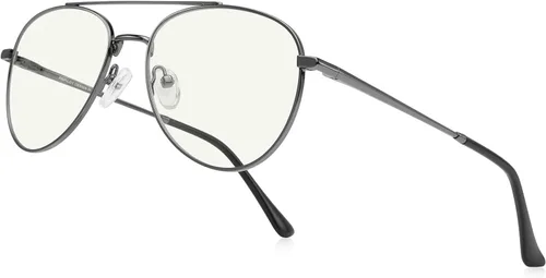 Miniatura 8 de Lentes de lectura de aviador para hombres y mujeres, lentes de bloqueo de luz azul, patillas de primavera Dorado