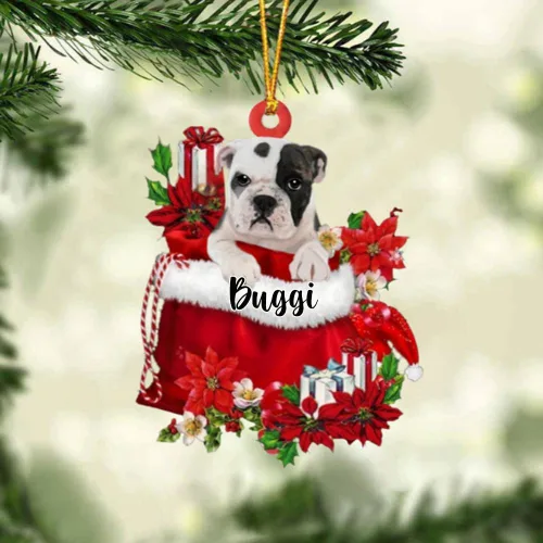 Miniatura 58 de Perro Akita Inu personalizado en bolsa de regalo, adorno de Navidad, nombre personalizado, regalo para amantes de los perros, familia, Navidad