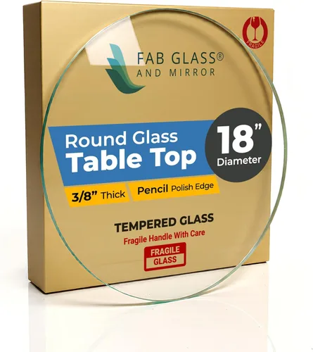 Miniatura 46 de Fab Glass - Mesa redonda de cristal de 48 in, grosor de 3/4 in, cristal pulido plano templado, Vidrio, Transparente