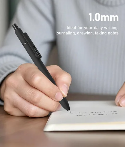 Miniatura 6 de 16 bolígrafos negros - bolígrafos de bola de punta media de 1.0 mm Bolígrafo retráctil de escritura suave para enfermeras, hombres, mujeres