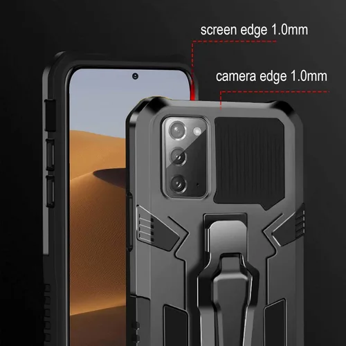 Miniatura 7 de Funda compatible con Samsung Galaxy Note 20 5G, con protector de pantalla de vidrio templado y clip para cinturón, cuerpo completo, resistente, a