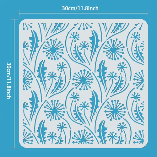 Miniatura 3 de ORIGACH Plantilla de diente de león reutilizable con textura de diente de león para pintar sobre madera, lienzo, papel, tela, piso, pared y azulejos