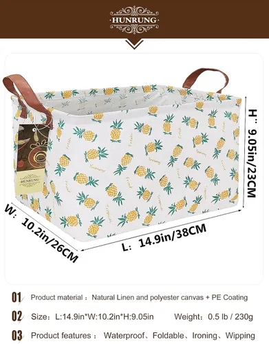 Miniatura 2 de Cesta de almacenamiento rectangular, lindo organizador de tela para juguetes de mascotas/niños, libros o ropa. Perfecta para habitaciones de niños