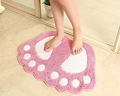 Miniatura 7 de MIFXIN Alfombra de baño con pies grandes, antideslizante, suave, absorbente, alfombra de área (rosa, 16 x 24 pulgadas)