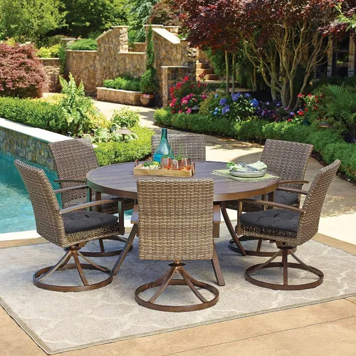 Miniatura 8 de RACE LEAF Cojines para Sillas de Patio 17x17 Pulgadas Paquete de 4, Cojines de Asiento Exteriores Engrosados Resistentes al Agua con Lazos