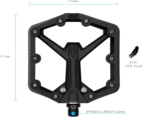 Miniatura 3 de Crankbrothers Stamp Pedales Planos MTB - Pedales de Bicicleta Ligeros, Versátiles y Duraderos de Tamaño Específico Negro