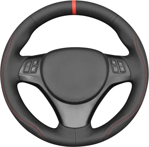 Miniatura 7 de MEWANT Funda de volante para BMW E90 M Sport E81 E82 E87 E88 E91 E92 E93 M3 E90 E92 de gamuza negra