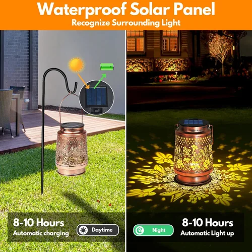 Miniatura 4 de Farol solar impermeable para exteriores, decoración de jardín, regalos de cumpleaños de Navidad para mujeres, mamá, abuela, jardín decorativo