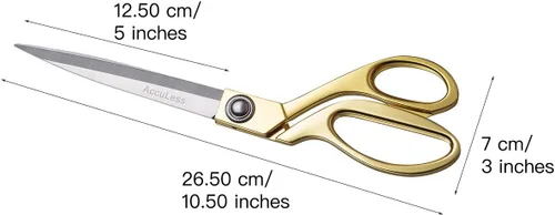 Miniatura 3 de Tijeras de tela de 10.5 pulgadas, tijeras de sastre afiladas de acero inoxidable, tijeras de ropa, tijeras de costura profesionales resistentes
