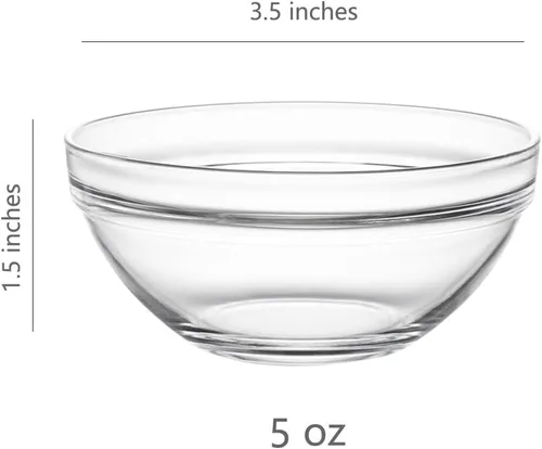 Miniatura 2 de Sweejar Juego de cuencos de vidrio pequeños de 3.5 pulgadas, cuencos de preparación de 5 onzas para cocinar, cuencos pequeños para cocina, cuencos