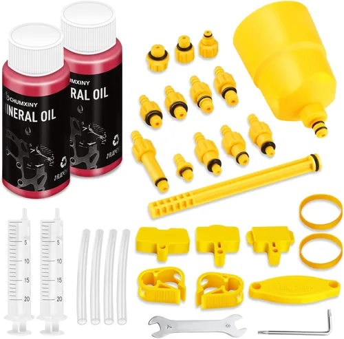 Kit de purga de frenos CHUMXINY para frenos de disco hidráulicos SHIMANO, TEKTRO, incluyendo líquido de frenos mineral de alto rendimiento (120 ml)