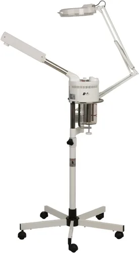 Buy-Rite - Vaporizador facial Marie Ozone 2 en 1, lámpara de aumento de 5 dioptrías, altura totalmente ajustable, giro de 360 pies, temporizador y