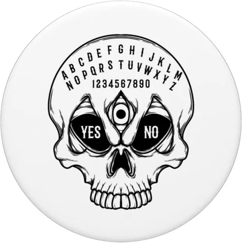 Miniatura 3 de Planchette PopSockets con cabeza de esqueleto paranormal gótico, PopGrip intercambiable