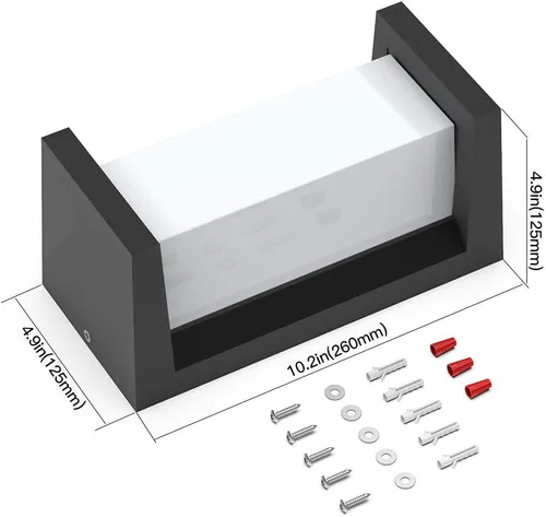 Miniatura 6 de Sytmhoe Aplique de pared para exteriores, 24 W, 5000 K, luz diurna, luz exterior de aluminio blanco, montaje en pared Ip65 impermeable, luz LED
