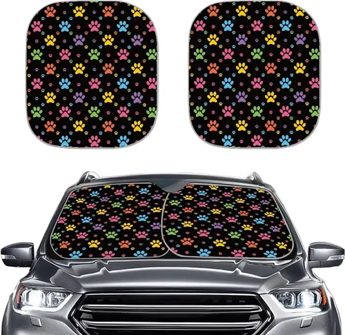 Miniatura 31 de Parasol para parabrisas de automóvil con estampado de playa tropical, protección universal para proteger el interior del automóvil, bloquea