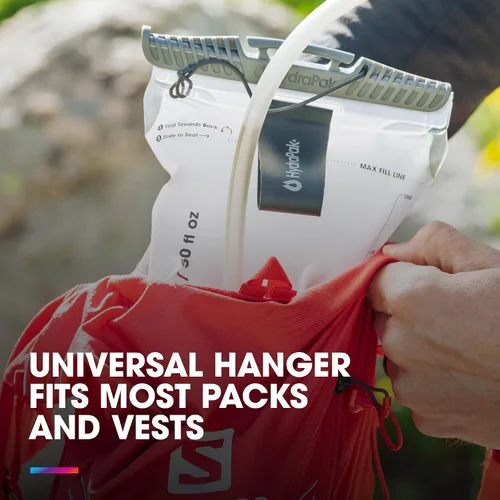 Miniatura 3 de HydraPak Velocity Depósito de hidratación (1.5L, 2L, 3L), cámara de agua ultraligera, válvula de mordida autosellante, a prueba de fugas