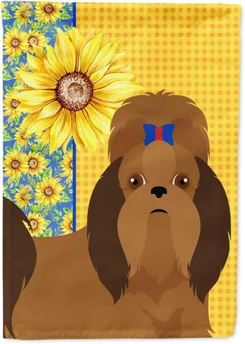 Miniatura 297 de Caroline's Treasures WDK5331CHF - Bandera de verano con diseño de girasoles rojos y blancos, manga grande, para porche, para colgar en la pared