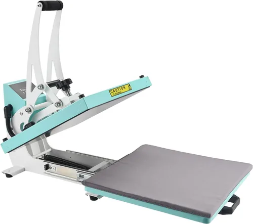 ColorSub 15x15 Prensa Térmica para Camiseta con Cajón Deslizante, Máquina de Prensa Térmica para Sublimación, Azul Verde