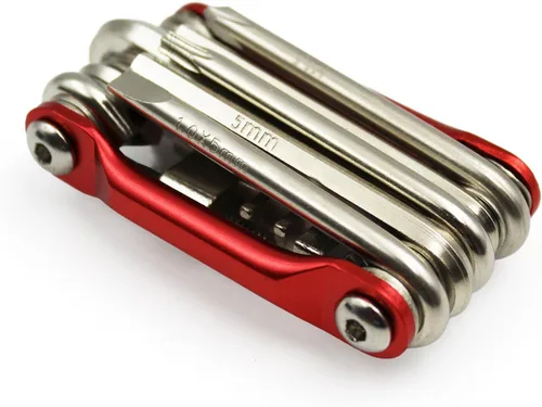 Miniatura 2 de Multiherramienta 10 en 1 para bicicleta, kit de reparación compacto de bicicleta con rompedor de cadena, juego de llaves Allen, destornilladores
