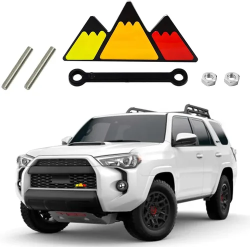 Mingxuan Store MingxuanStore - Emblema de rejilla tricolor para Tacoma 4Runner Tundra Sequoia Rav4 Highlander Accesorios de decoración Naranja