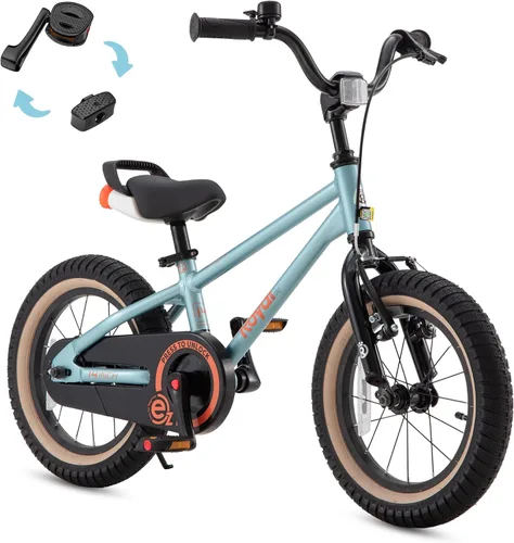 RoyalBaby EZ-Pro Kids Bike, Lightweight Aluminum 2-in-1 Balance to Pedal Bike with One-Key Switch, 14 16 18 20 Inch for Age 3-10 Years