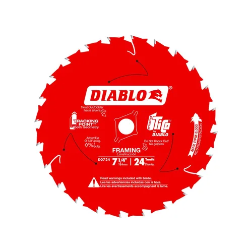 Miniatura 11 de Diablo Hoja de sierra para enmarcar para madera, 7-1/4 pulgadas x 24 dientes, corte delgado, antivibración, larga vida útil para enmarcar y madera