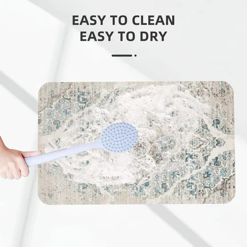 Miniatura 6 de Alfombra de baño para baño, patrón bohemio clásico, antideslizante, secado rápido, lavable a máquina, cómoda alfombra de baño para baño, bañera