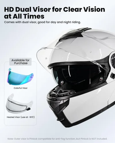 Miniatura 5 de ILM 159BT - Casco modular de motocicleta con Bluetooth, para 2-3 conductores, intercomunicador, cara completa, casco abatible DOT con máscara facial