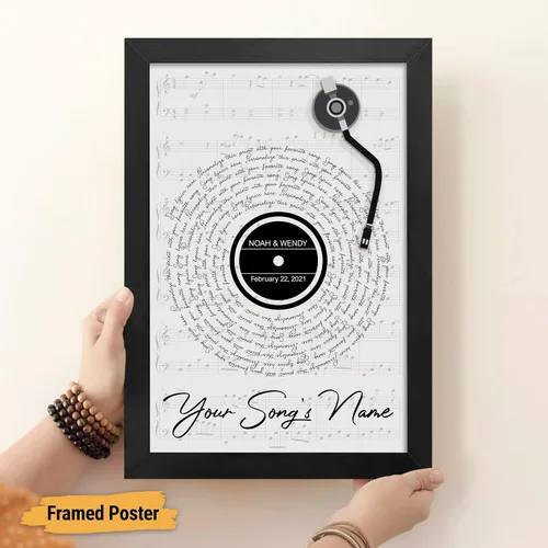 Miniatura 4 de VICILO Póster personalizado con letras de canciones, lienzo para decoración de pared, acordes de canción perfecta, regalo de aniversario de un año